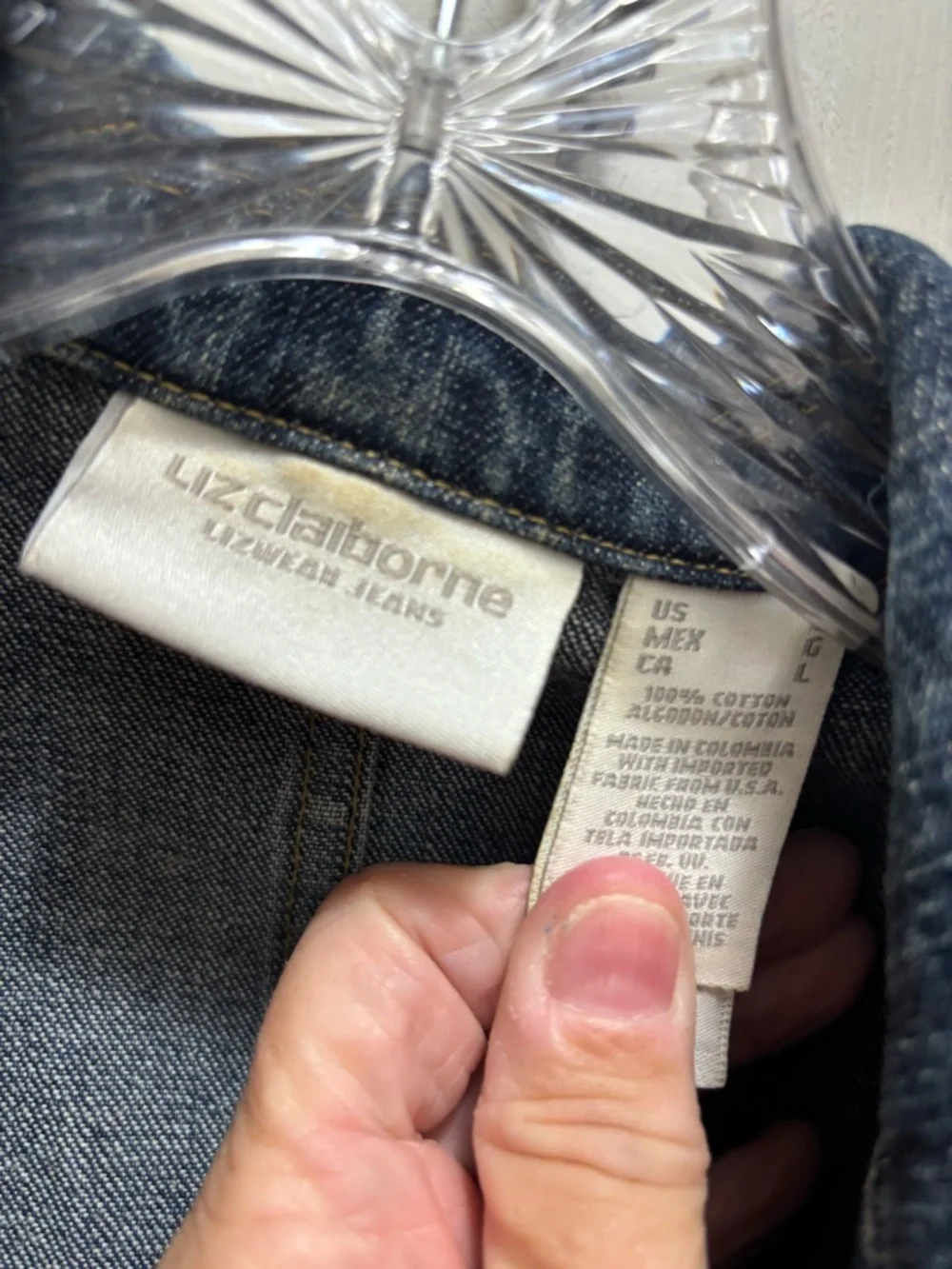 Liz Claiborne Dark Blue Denim Blazer Jacket - Picture 6 of 7
